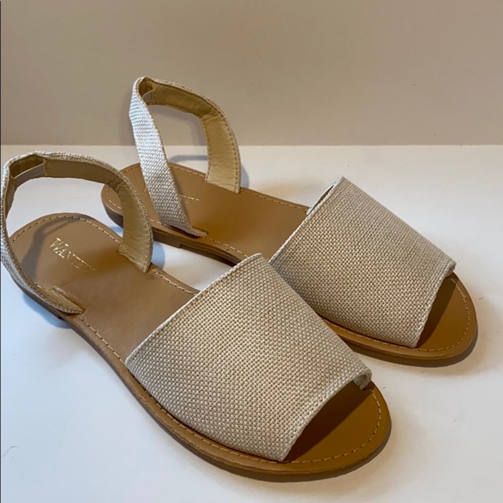 Wanted Brixton White Slip On Flat Sandals New - Picture 2 of 10